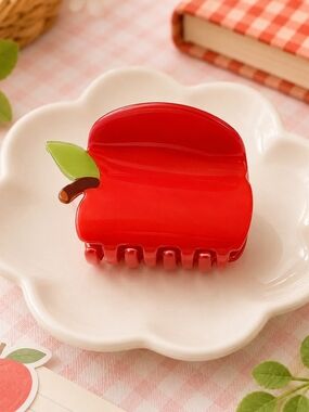 Red Apple Hair Claw Clip New